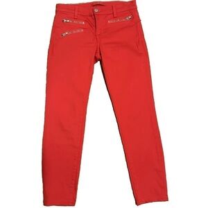 Anthropologie J BRAND Skinny Jeans Red Triple Zip Zoey Lipstick